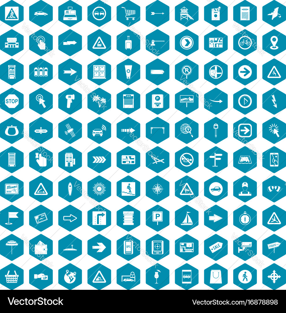 100 pointers icons sapphirine violet vector image