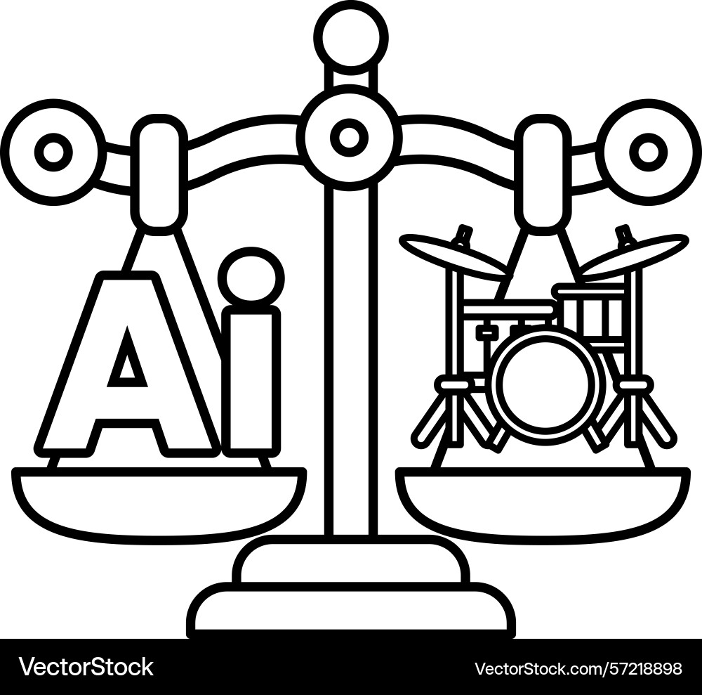 A scale with the letters ai on one side A scale with the letters ai on one side vector image