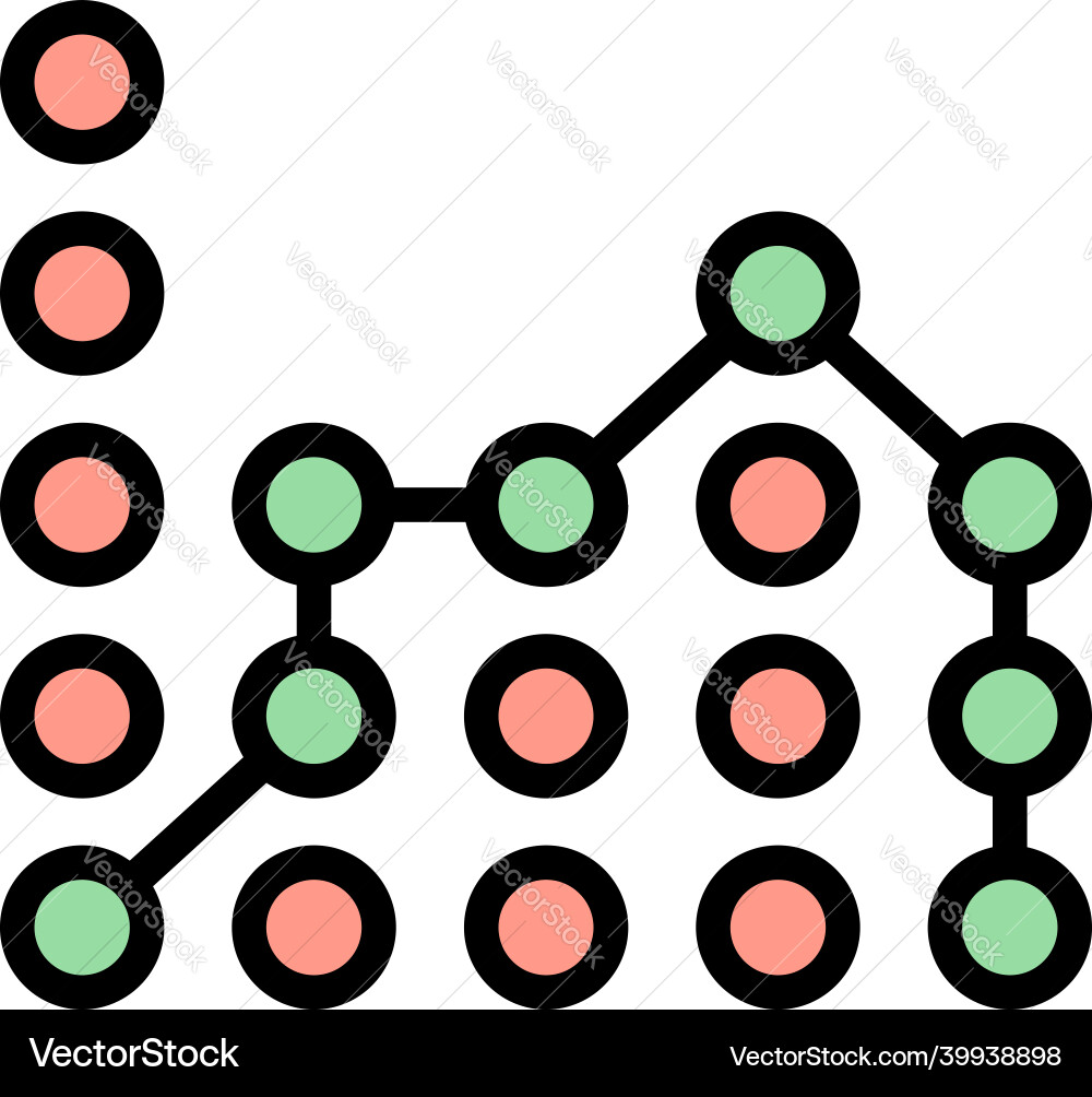Analysis regression icon color outline Analysis regression icon color outline vector image