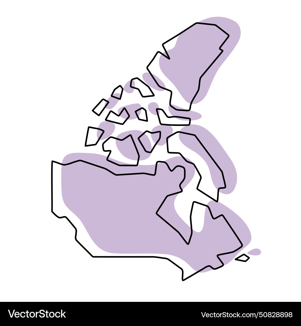 Canada simplified map Royalty Free Vector Image