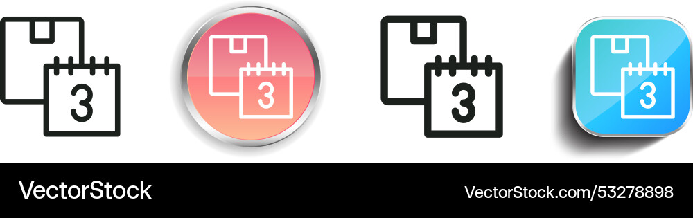 Delivery time icon thin linear regular and button Delivery time icon thin linear regular and button Vector Image