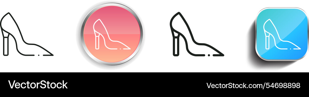 Heels icon thin linear regular and button style vector image