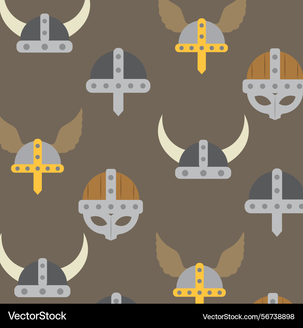 Medieval helmets pattern background Vector Image