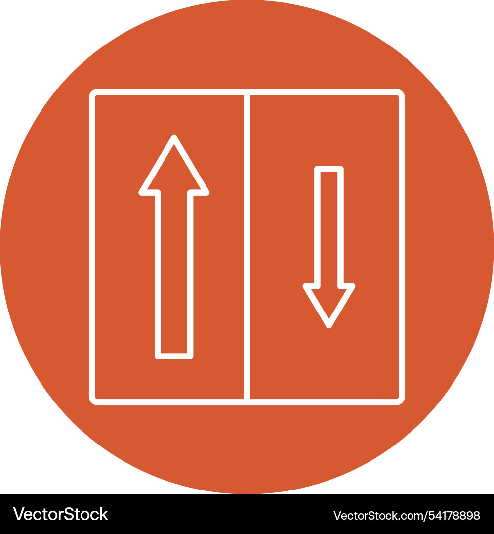 Priority oncomming line circle icon vector image