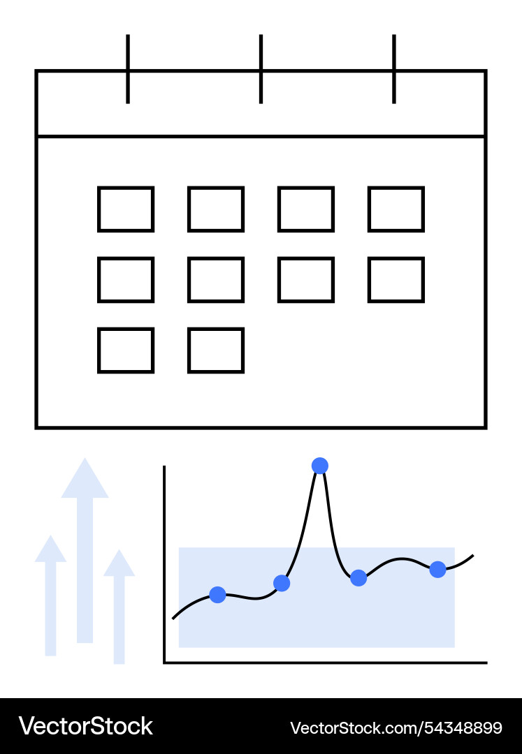 Calendar and graph fusion a visual of time Calendar and graph fusion a visual of time vector image