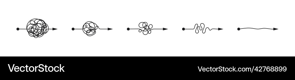 Complex messy lines as concept of chaos solving vector image