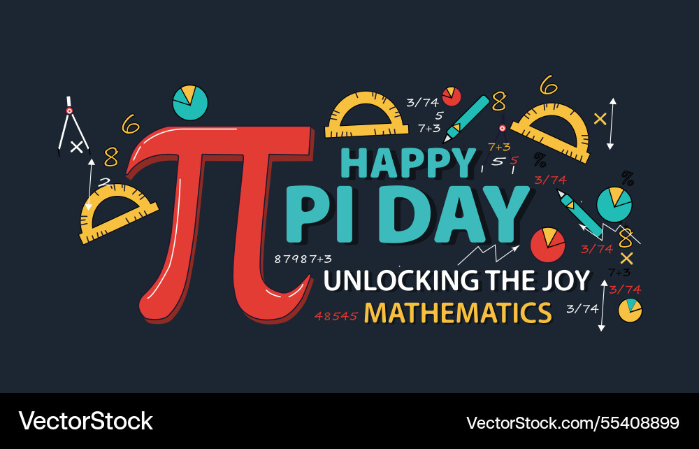 Happy pi day unlocking the joy of mathematics 2 Vector Image