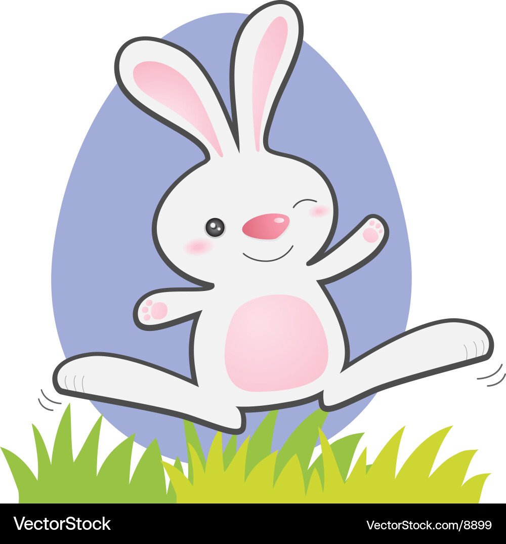 Jumping bunny Royalty Free Vector Image - VectorStock