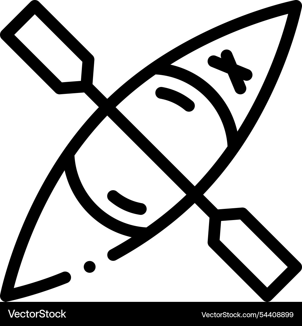 Kayaking icon thin linear style design isolated Kayaking icon thin linear style design isolated vector image