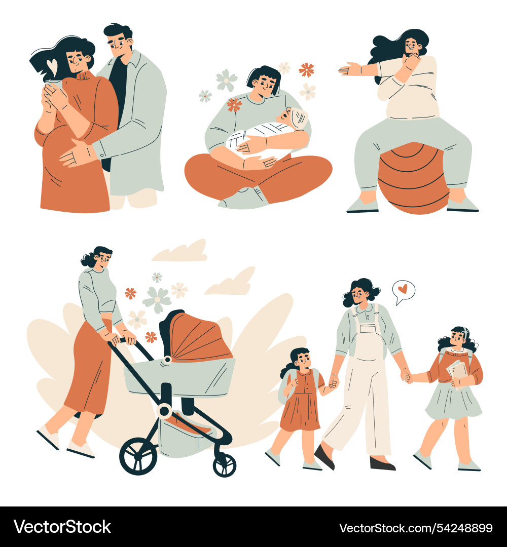 Pregnancy planning with young man and woman Pregnancy planning with young man and woman vector image