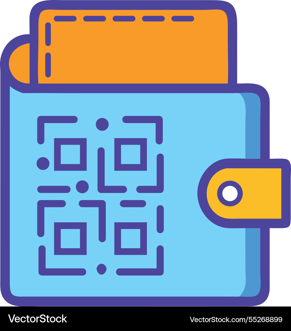 Qr code secure digital wallet icon Vector Image