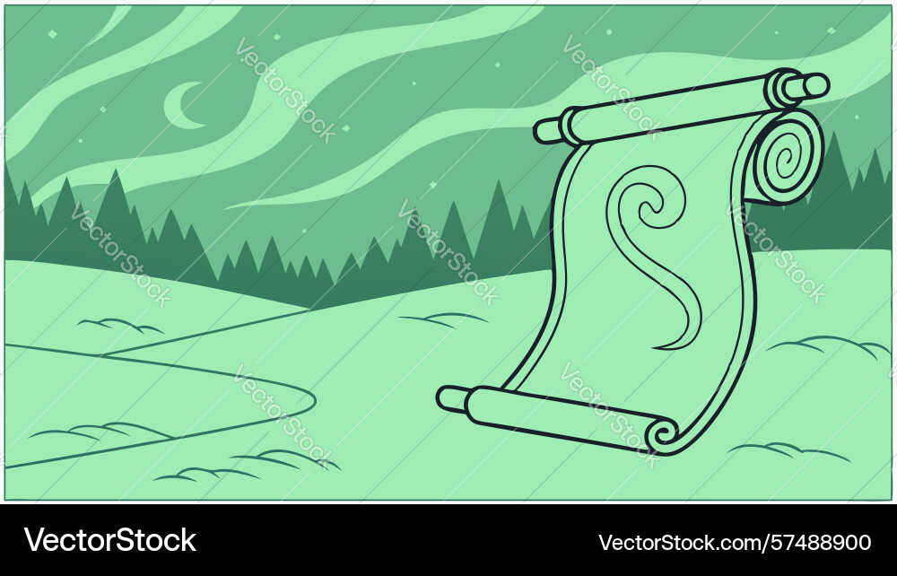 Abstract green scroll with swirling pattern Vector Image