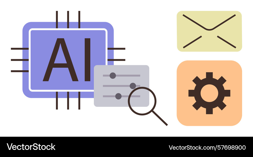 Artificial intelligence technology with circuit Artificial intelligence technology with circuit vector image