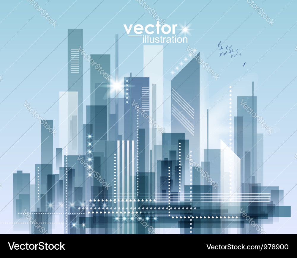 Cityscape Gradient Background Vector Image