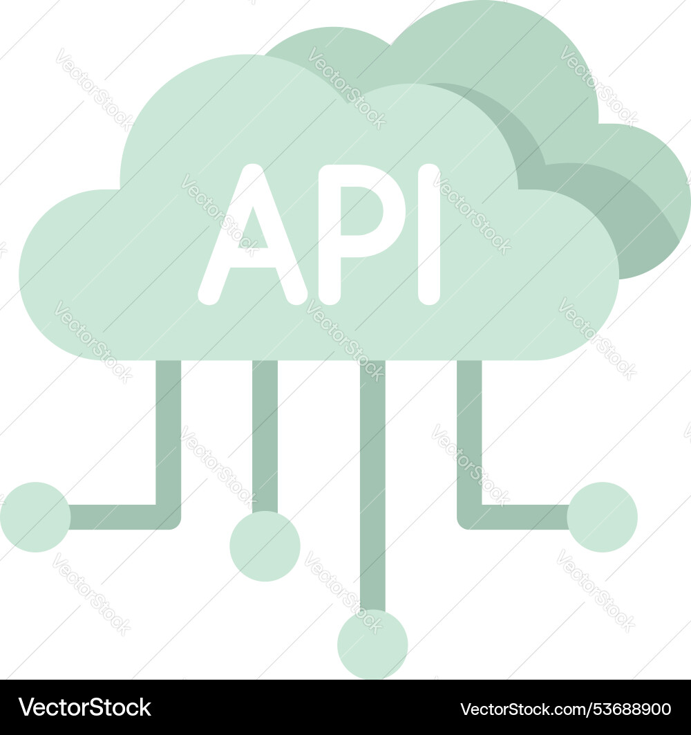 Cloud computing connecting through api vector image