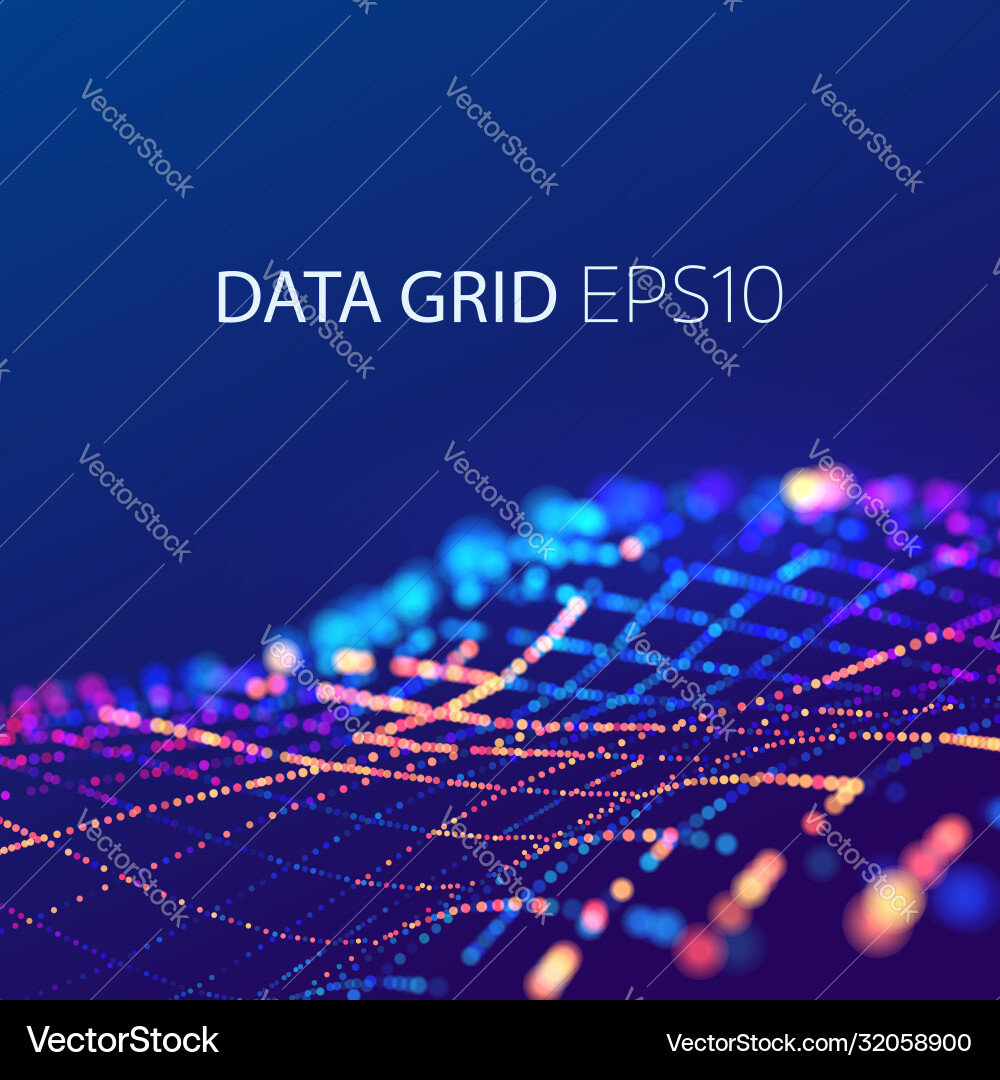 Data Mesh Network Futuristic Background vector image