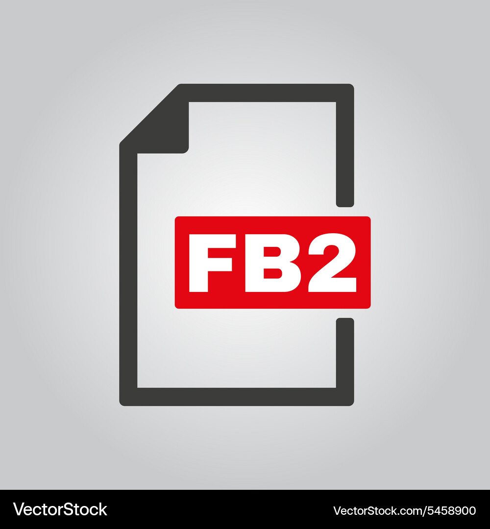 Fb2 icon file format symbol flat Vector Image