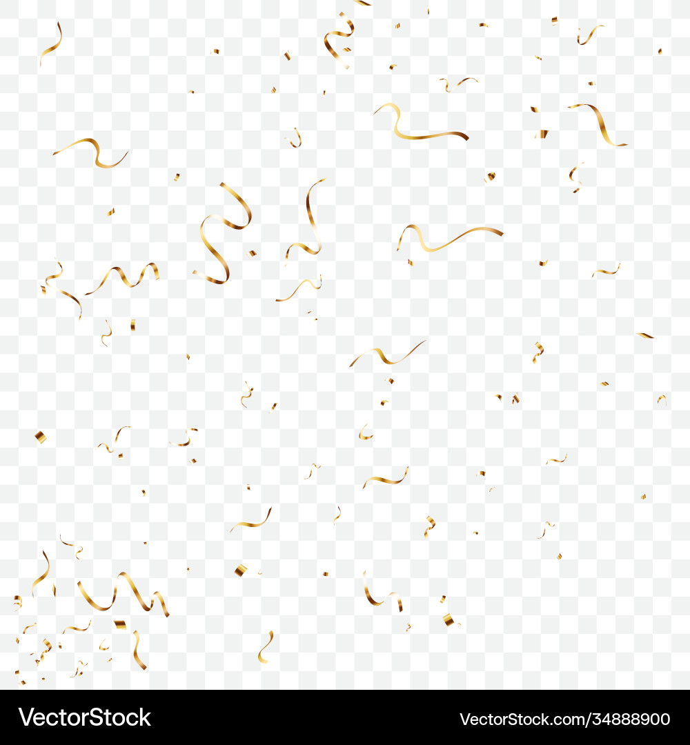 Gold confetti background isolated on transparent Gold confetti background isolated on transparent Vector Image