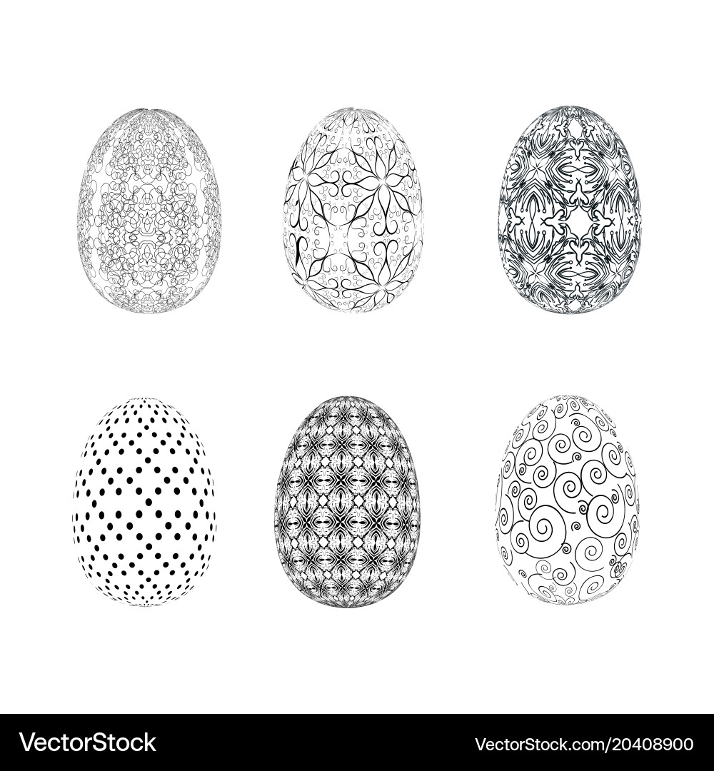 Happy easter egg icons set Royalty Free Vector Image
