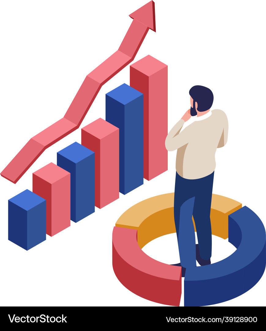Isometric accounting icon Isometric accounting icon vector image