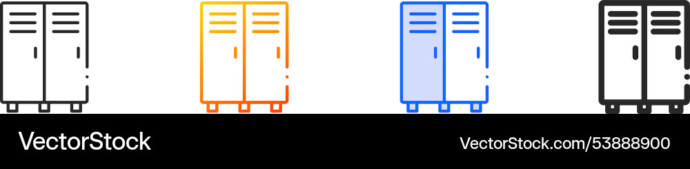 Locker iconthin linear gradient blue stroke Locker iconthin linear gradient blue stroke vector image