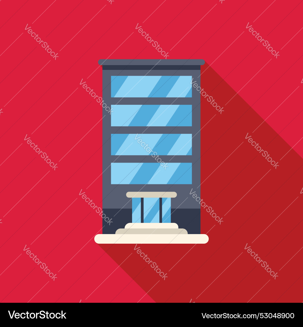 Modern office building with large windows casting Modern office building with large windows casting vector image