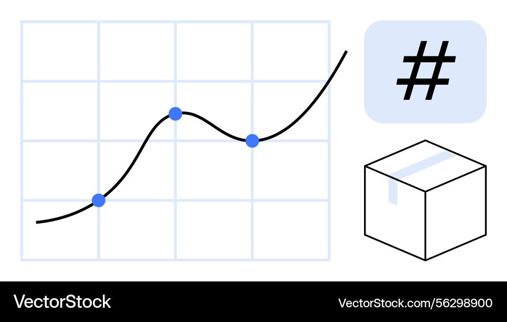 Progress graph with growth curve metadata tag Progress graph with growth curve metadata tag vector image