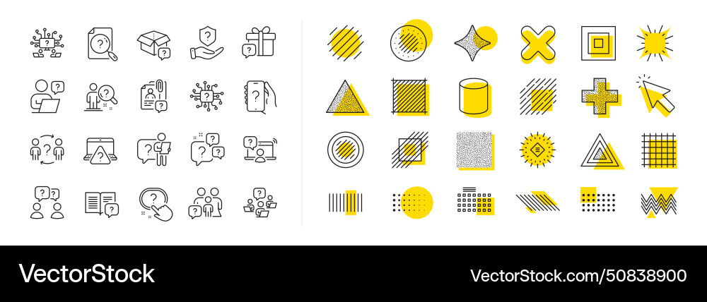Questions line icons artificial intelligence Vector Image