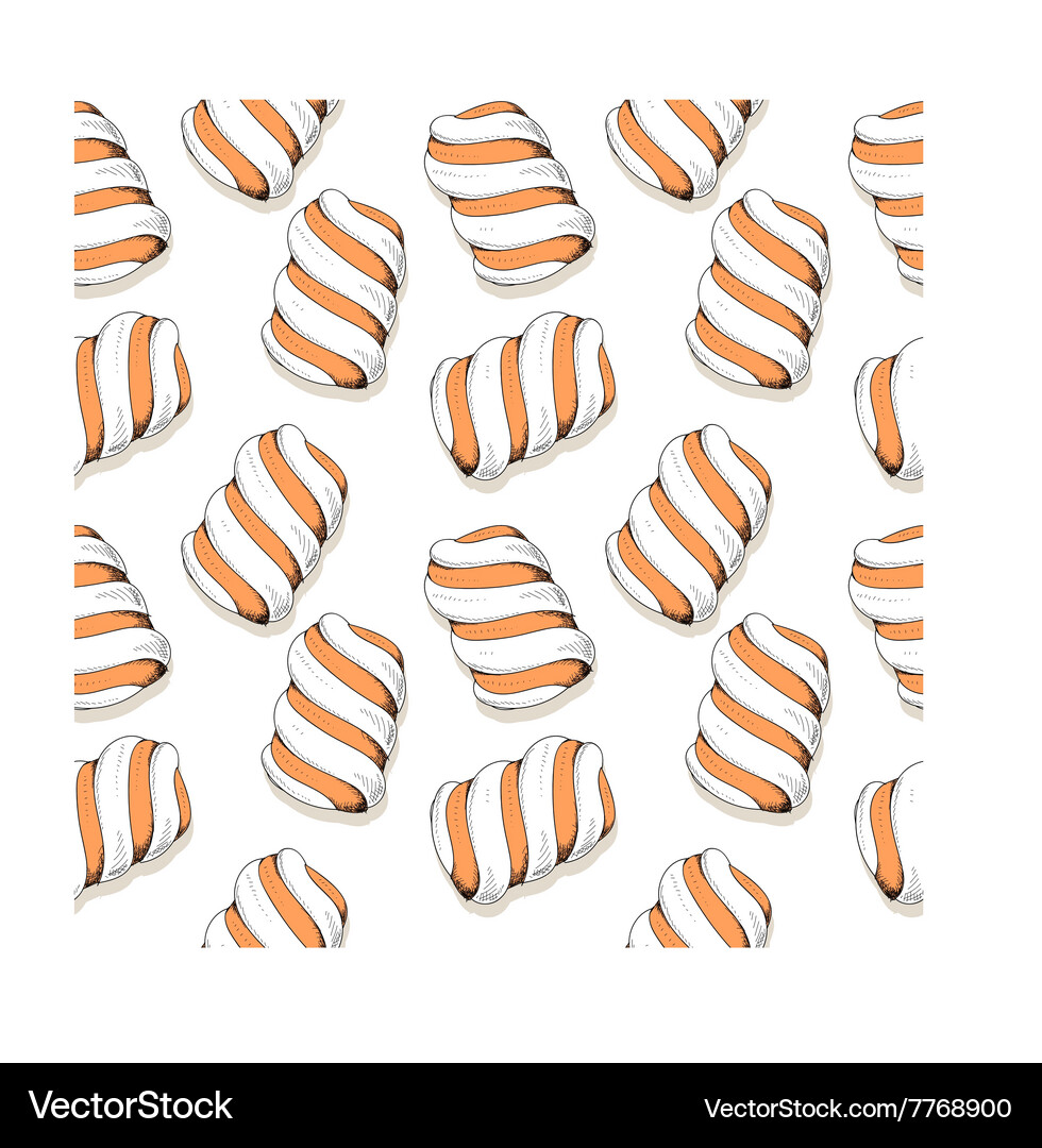 Seamless stylish pattern with marshmallows Vector Image