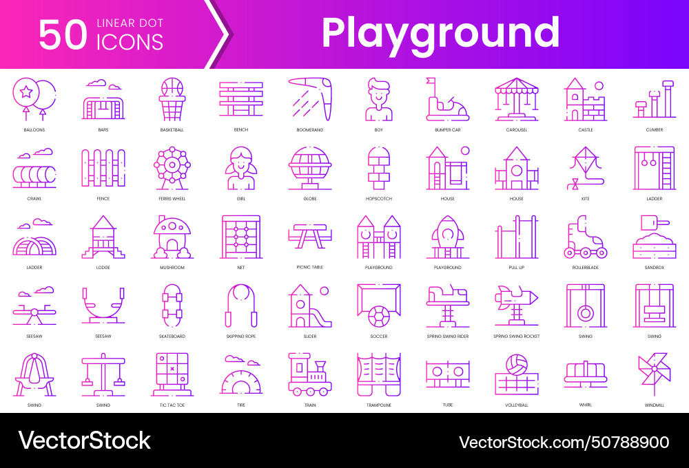 Set of playground icons gradient style icon bundle Set of playground icons gradient style icon bundle vector image