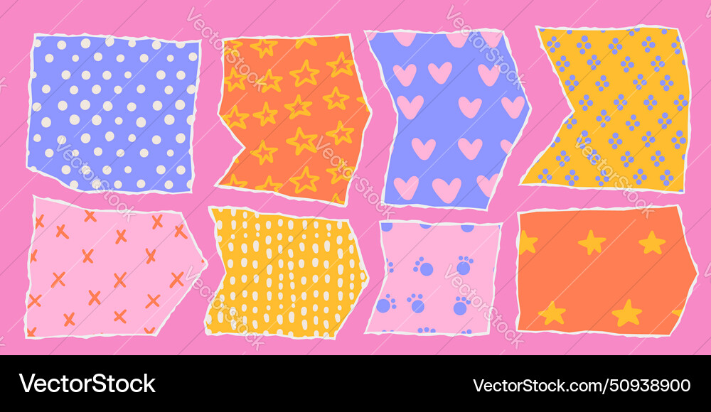 Torn paper frames with jagged edges set imitation vector image