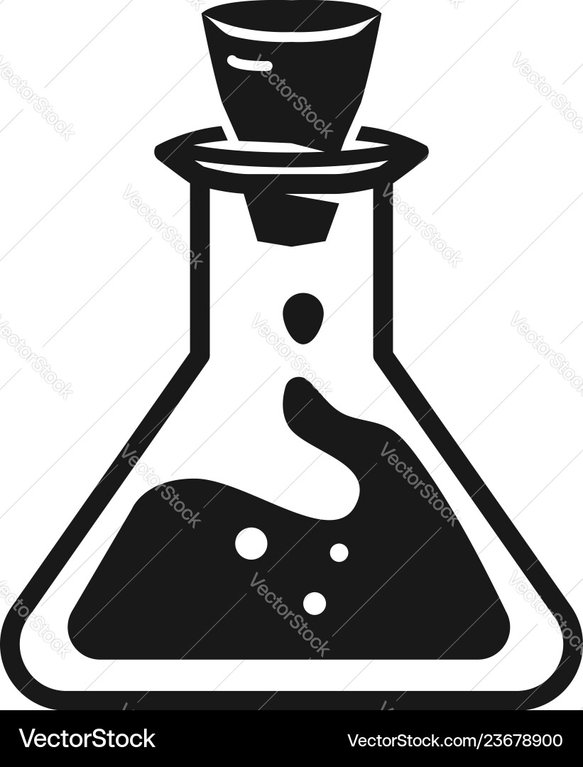 Triangular flask icon simple style Triangular flask icon simple style vector image