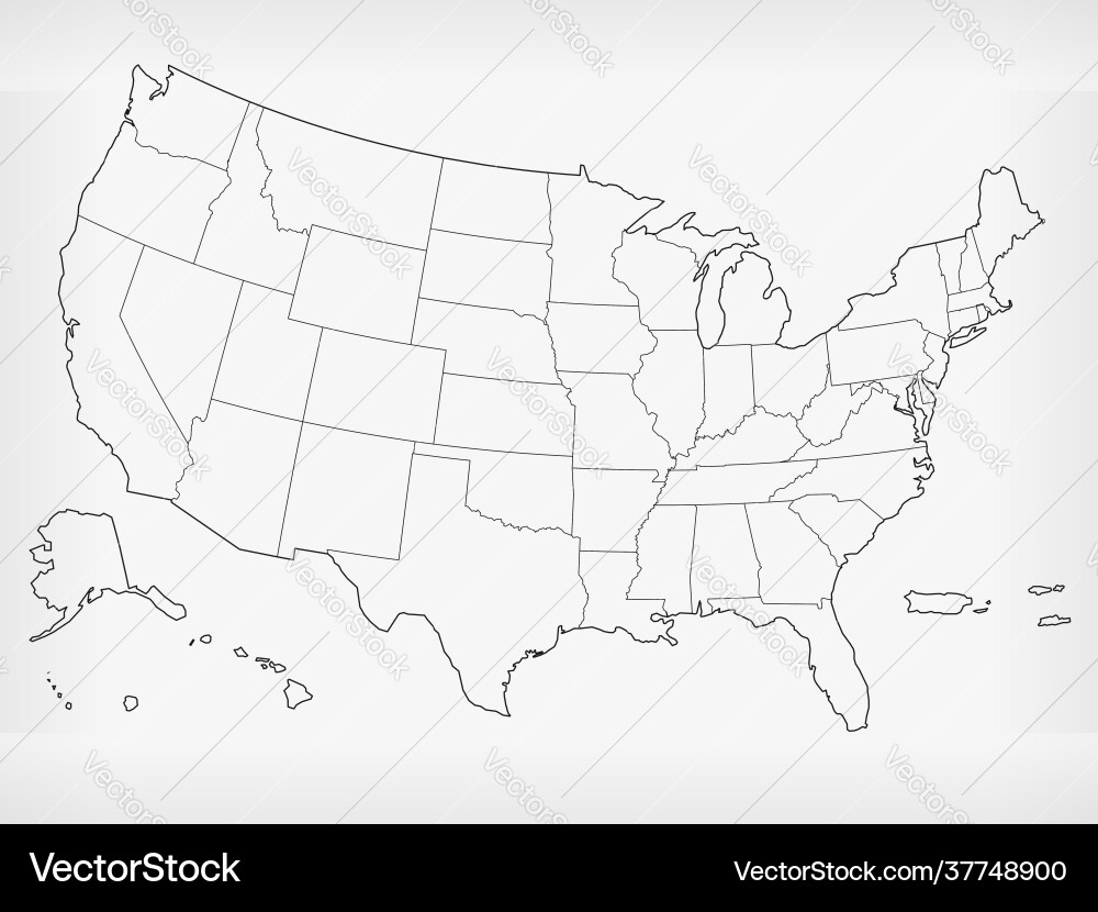 USA Blank Map Outline vector image