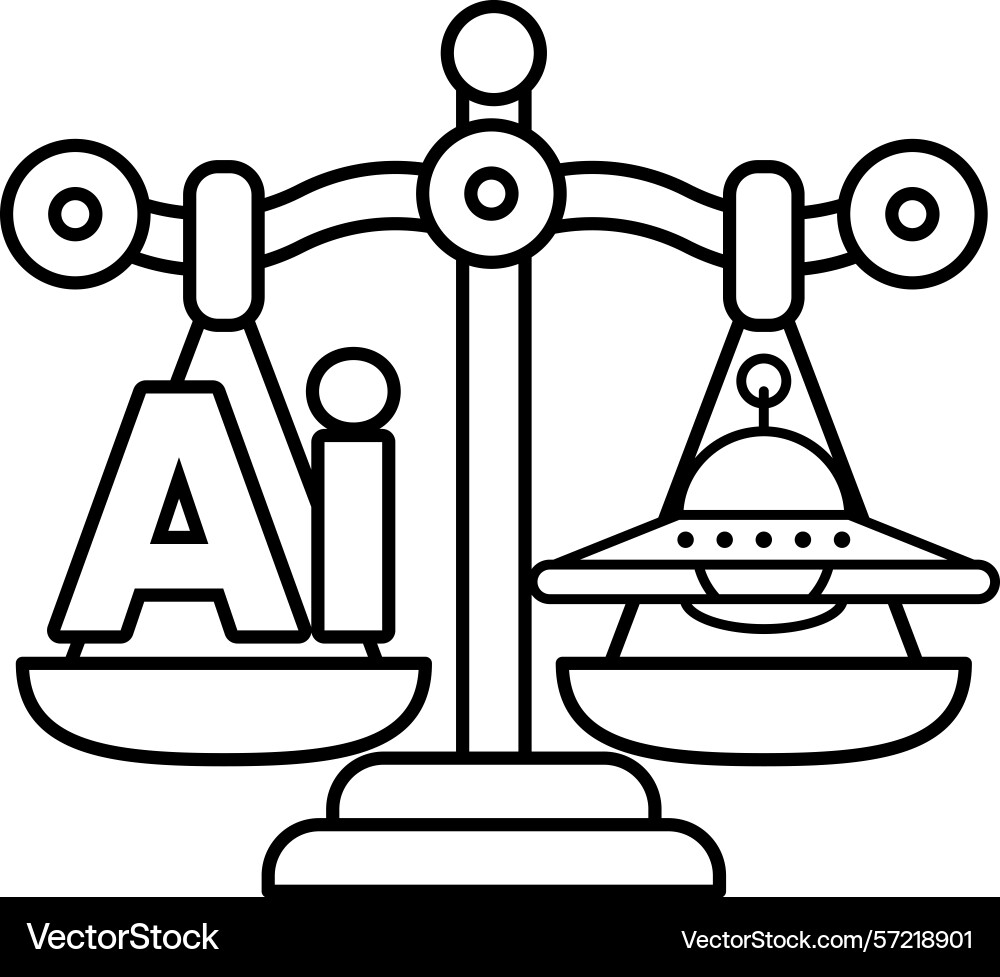 A scale with the letters ai on one side A scale with the letters ai on one side vector image
