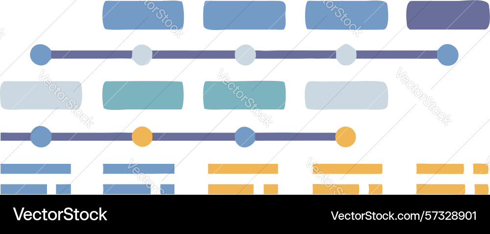 Abstract data flow and progress bar elements ui vector image