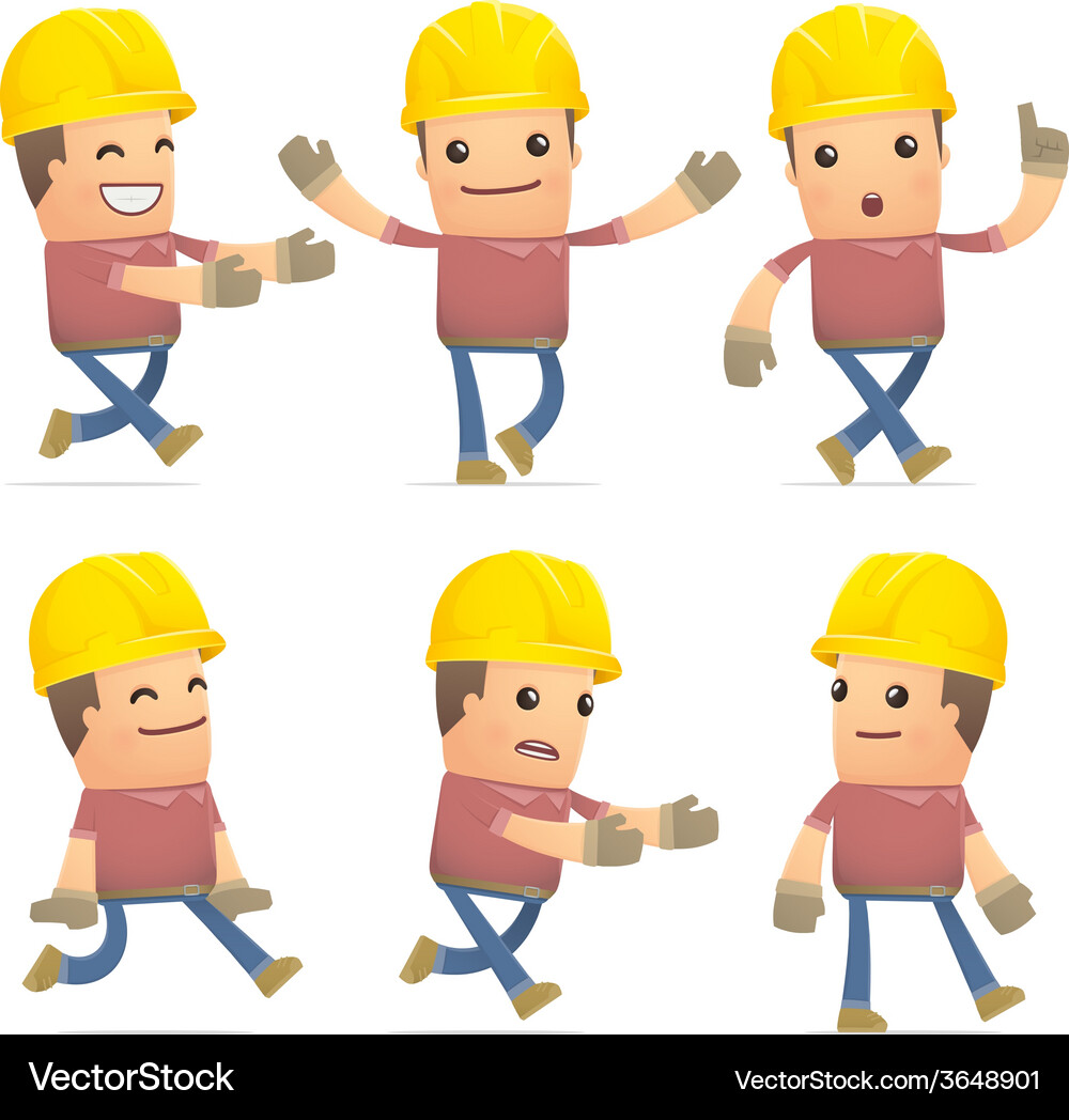 Builder Characters in Action Vector Image