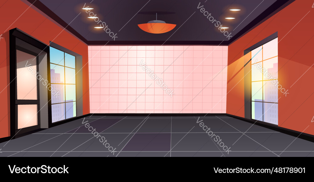 Cartoon empty room interior with floor and window Cartoon empty room interior with floor and window vector image