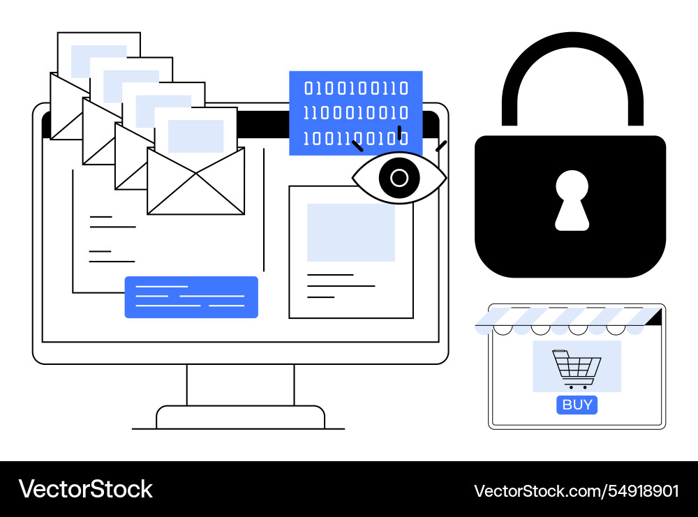 Enhanced digital security with emails encryption Enhanced digital security with emails encryption vector image