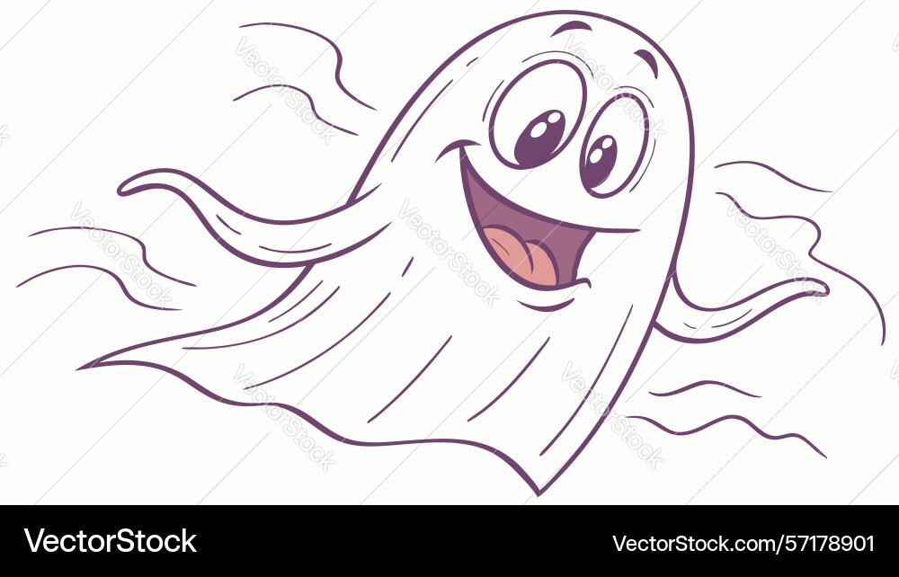 Friendly ghost character playfully floating vector image