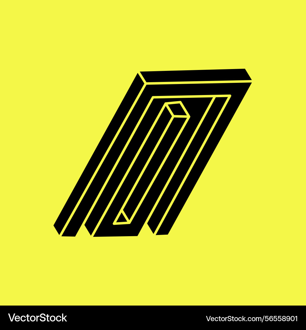 Impossible shapes optical illusion linear vector image
