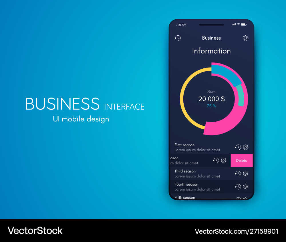 Mobile application interface ui design stock Mobile application interface ui design stock vector image