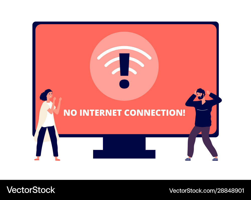 No Internet Connection - Error Vector Image