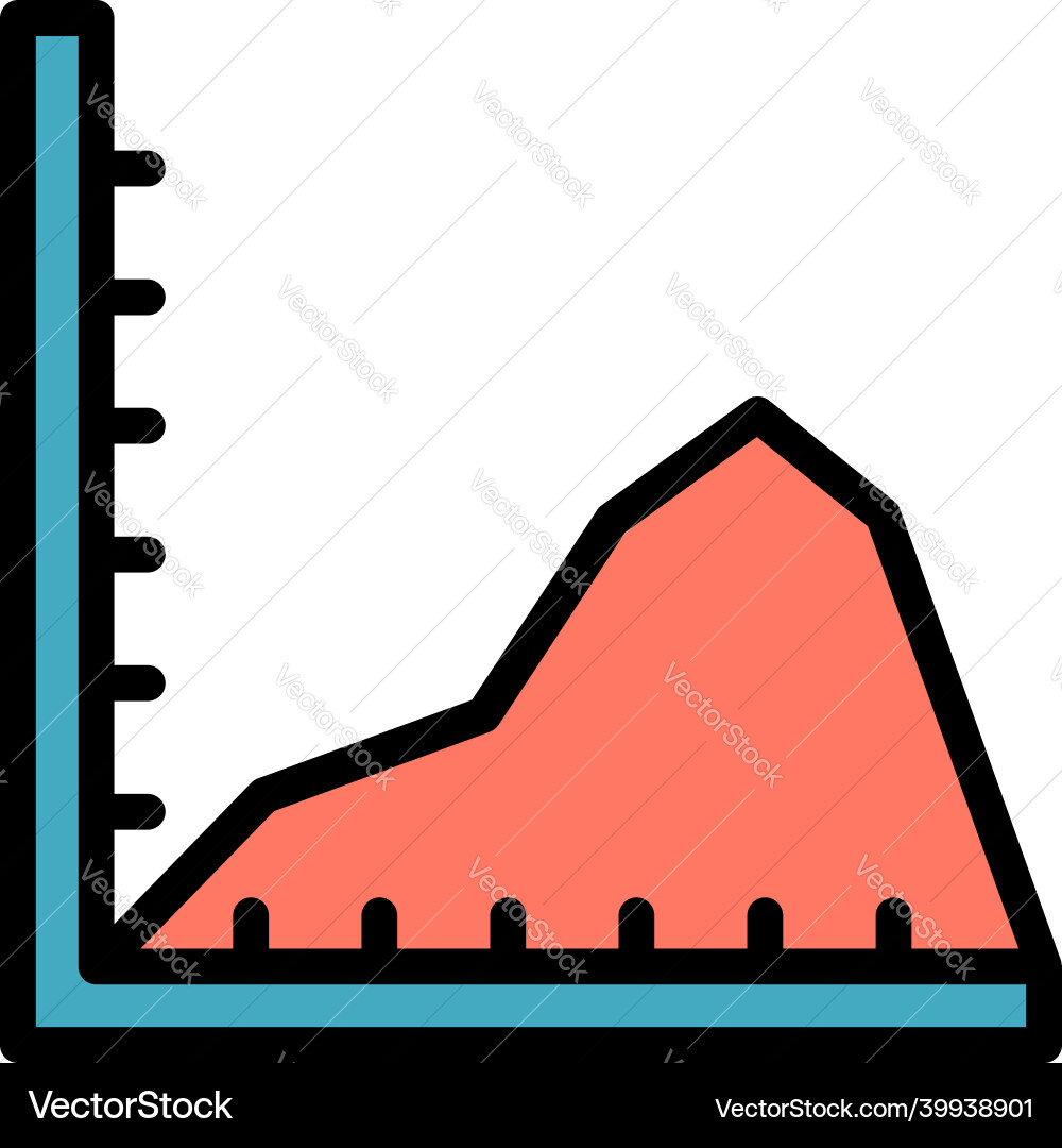 Regression chart icon color outline Regression chart icon color outline Vector Image