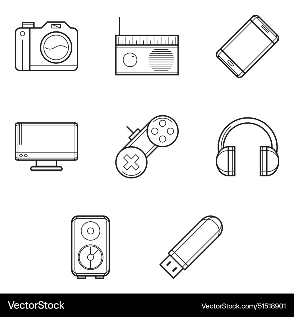 Technology icon set Royalty Free Vector Image - VectorStock