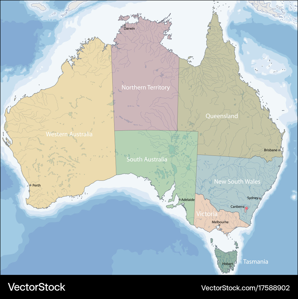 Australia Map Vector Image