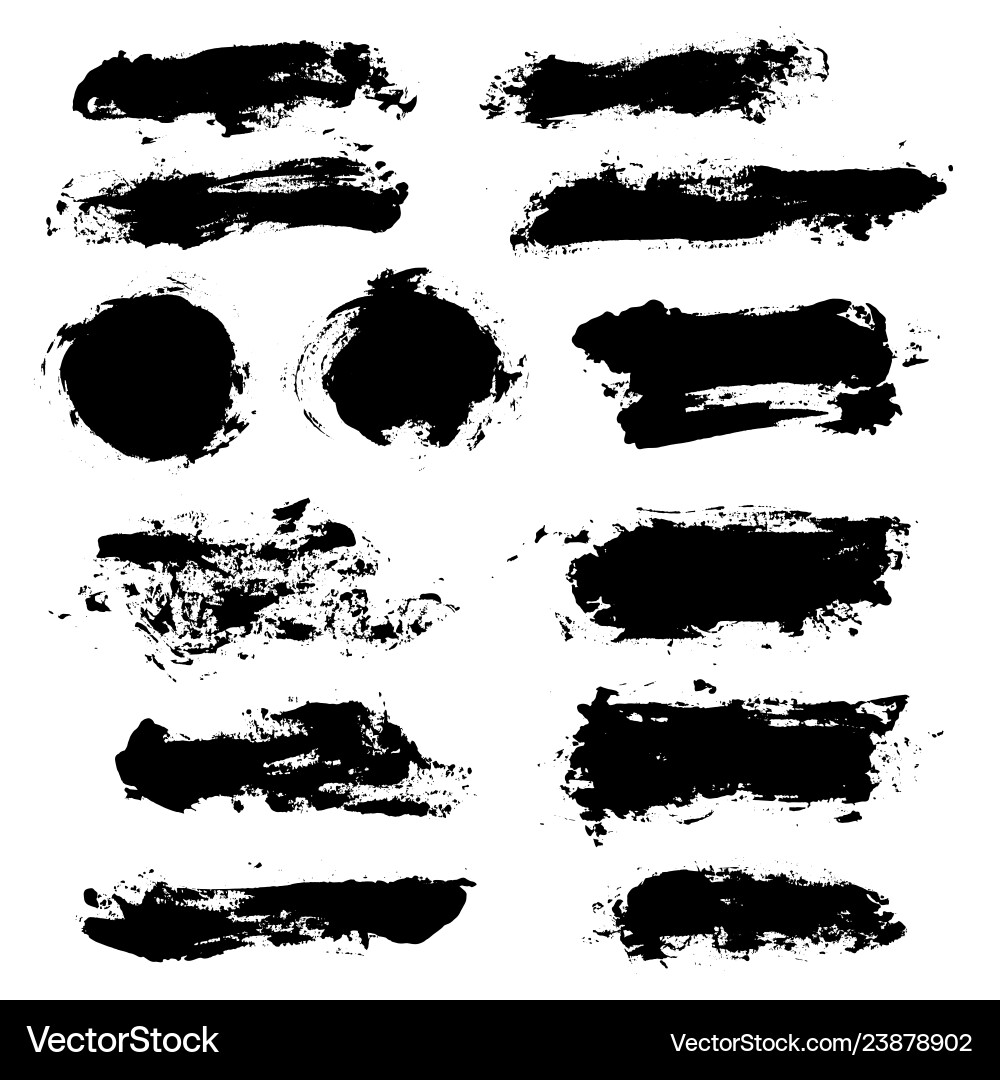 Brush strokes set painted isolated objects Brush strokes set painted isolated objects vector image