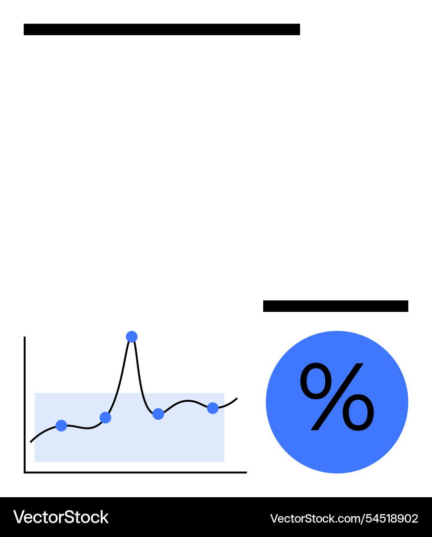 Data analysis with percentage and growth graph Data analysis with percentage and growth graph vector image