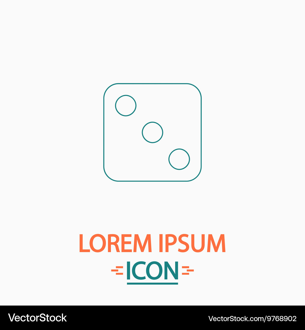 Dice 3 computer symbol Vector Image