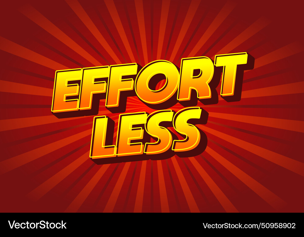 Effortless text effect in 3d look with eye Effortless text effect in 3d look with eye Vector Image