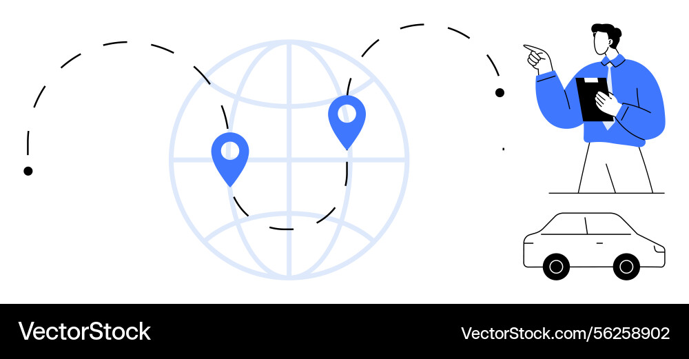 Global navigation concept with geolocation pins Global navigation concept with geolocation pins vector image